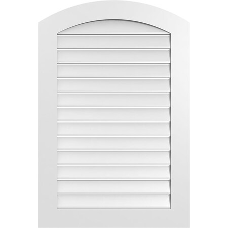 Ekena Millwork Arch Top Surface Mount PVC Gable Vent: Non-Functional, w/ 3-1/2"W x 1"P Standard Frame, 28"W x 40"H GVPAR28X4001SN